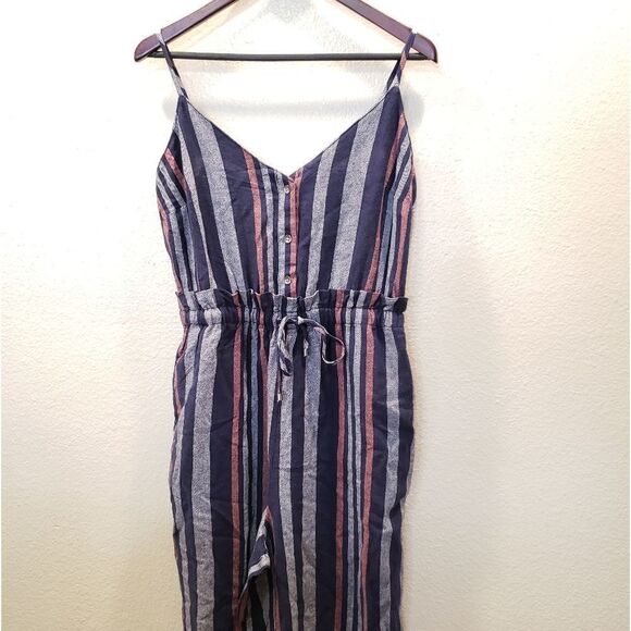 Splendid Veritcal CrossHatch Waist Tie Jumpsuit - Picture 2 of 9